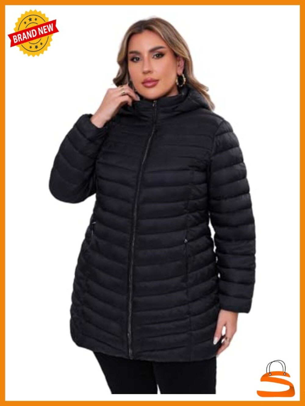 Plus Size Packable Puffer Jacket